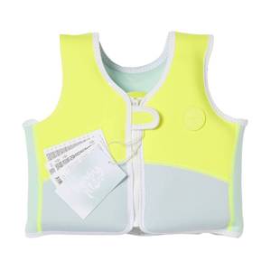 lot 42380 image: SUNNYLiFE Swim Vest - Constructed with Neoprene Plus a Secure Front Zip and Develop Water Confidence.  Toddler Swim Vest (Salty The Shark  Aqua Neon Yellow, 1-2) - Retail $49