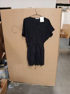 lot 42406 image: MIHOLL Black Button-Up Jumper with Belt Size S - Retail $15