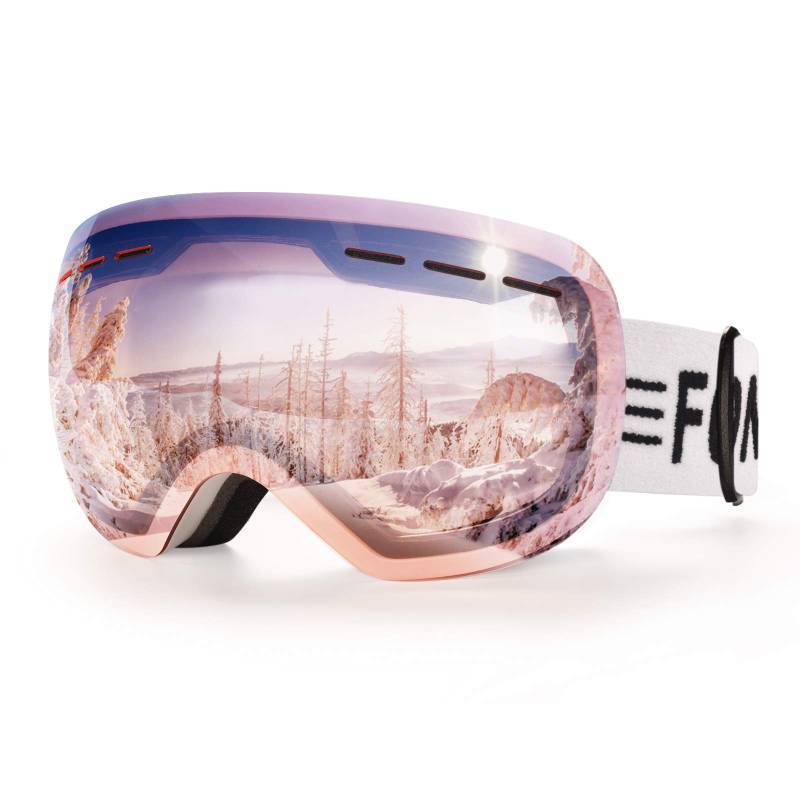 lot 45095 image: FONHCOO Ski Goggles for Men Women,Anti-Fog OTG Snow Snowboard Glasses with Detachable Lens for Skiing Skating,UV Protection Anti-Glare Pink - Retail $20