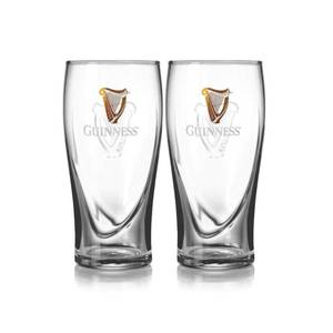 lot 30145 image: Guinness 20oz Beer Glasses Twin Pack  Certified Official Merchandise  Ideal gift for Beer Lovers - Retail $33
