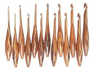 lot 30163 image: Rosewood Crochet Hooks Set - 7 Sizes 4mm to 10mm - Wooden Crochet Hooks with Comfortable Grip - - Ergonomic Design for Arthritic Hands - for Crocheting, Knitting - Gifts for Her(Set of 7) - Retail $30