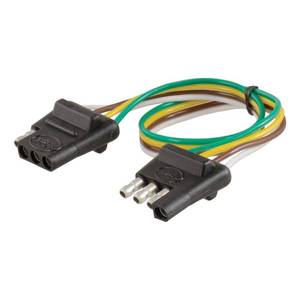 lot 30173 image: CURT 58380 Vehicle-Side and Trailer-Side 4-Pin Flat Wiring Harness with 12-Inch Wires