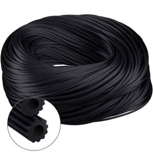 lot 30180 image: Frienda 250 ft Screen Spline, Replacement Black Window Screen Retainer Spline, Hollow Serrated Door and Window Mesh Shielding Holder for Mosquito Net Fixing, Rubber, Round(0.175 Inch) - Retail $25