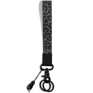 lot 30183 image: Yiflin Cute Wrist Lanyard for Keys, Keychain, Wallet, Id Holder, Cell Phone, Wristlet Lanyard Key Chain Holder Black Leopard  - Retail $7