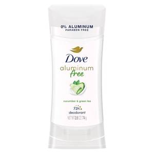 lot 30192 image: Dove Aluminum Free Deodorant for Women Cucumber and Green Tea 72 hour odor protection 2.6 oz - Retail $7