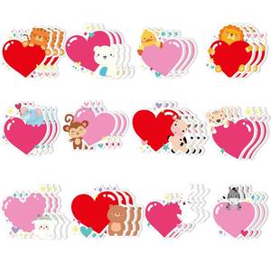 lot 30217 image: Colarr 24 Pack Heart Sticky Notes 720 Sheets Cute Animal Sticky Notes Pad Bulk 3.1 x 3.1 Inch for School Office Home Supplies Kids Valentines Classroom Reward Gift Favors - Retail $10