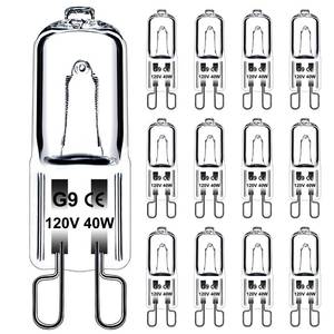 lot 30219 image: Jaenmsa G9 Halogen Light Bulbs 2 Pin 40W, 4 Pcs Xenon G9 Bulb 40 Watt 120V, JCD T4 Halogen G9 Bi-Pin Small Light Bulb for Microwave Oven, Range Hood Light, Bathroom Light Bulb, Chandeliers, Dimmable - Retail $8
