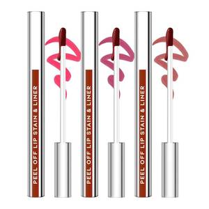 lot 30223 image: JUNECODE 3Pcs Lip Stain Peel Off Set, Peel Off lip Liner Stain Long Lasting Waterproof, Matte Lip Tattoo Tint Transfer Proof, Highly Pigmented Color Lip Makeup(#010203) - Retail $8