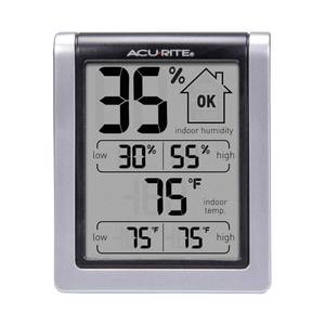 lot 30226 image: AcuRite Wireless Digital Indoor Thermometer and Hygrometer Monitor for Indoor Temperature and Humidity Measurements (00613) - Retail $13
