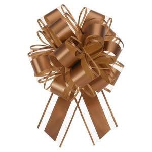 lot 30227 image: MECCANIXITY 6pcs 6 Inch Large Big Pull Bow Metallic Organza Gift Wrapping Bows Ribbon for Wedding Car Baskets Presents Christmas Bow, Coffee - Retail $7