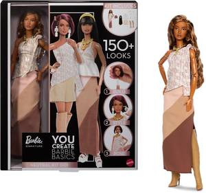 lot 32910 image: Barbie Basics You Create Neutral Kit 001 with Customizable Fashion Doll, Universal-fit Clothing & Accessories, Posable Body & Swappable Doll Head - Retail $50