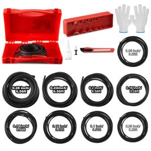 lot 32917 image: Nuanchu Buna-N O Ring Splicing Kit 70a Nitrile Rubber O Ring Cord Kit with 9 Sizes Rubber Strips Cutting Block Knife Glue Clamp Gloves for Automotive Hydraulic Plumbing Scuba Repair - Retail $40