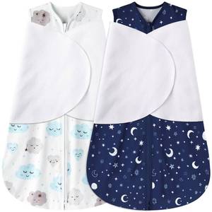 lot 32929 image: BSTOPPT Newborn Sleep Sack Baby Swaddle,0-3 Months,3-Way Adjustable Wearable Blanket,100% Rayon Cotton Swaddling sleeping bag TOG 0.5 Clouds&Starry Sky - Retail $25