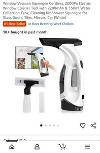 lot 32934 image: Cordless Electric Window Cleaner with 2200mAh Battery - Retail $45