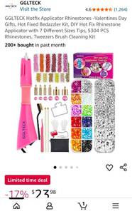 lot 32948 image: Hot Fix Rhinestone Applicator Kit with 5304 Pieces and 7 Tips - Retail $15