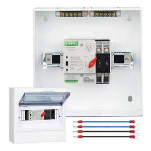 lot 32957 image: Automatic Transfer Switch,220V Generator Transfer Switch,Millisecond Level Dual Power Automatic Transfer Switch, with Metal Distribution Box (2P 110V) 100A - Retail $46