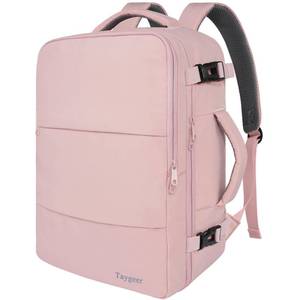 lot 32999 image: Taygeer Travel Backpack for Women, Carry On Backpack with Water Bottle Pocket & Shoe Pouch, TSA 15.6inch Laptop Mochila Flight Approved, Nurse Bag Casual Daypack for Weekender Business Hiking, Pink - Retail $37