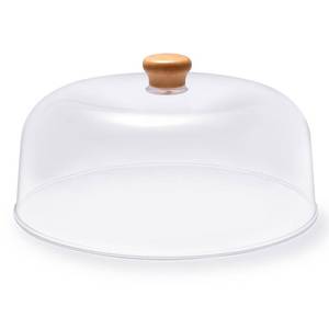 lot 33004 image: 11-inch Plastic Acrylic Cake Dome Cover, Suitable for Cake Stand Plates Transparent Cake Cover(Wood Handle) - Retail $23
