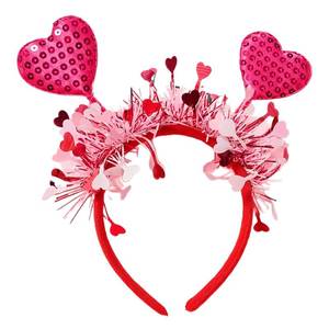 lot 42458 image: AIUPUOC Sequin Heart Headband for Women Valentine Headbands Pink Heart Head Boppers Sparkly Hair Accessories Hair Band Holiday Party Decorations 1Pcs - Retail $10