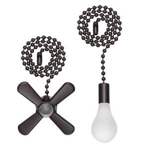 lot 42463 image: SmoTecQ Ceiling Fan Pull Chain Extender with Decorative Frosted Glass Bulb and Fan Cord, Fit All Standard 3mm Diameter Ceiling Fans and Light Fixtures Factory Pull (ORB) - Retail $6