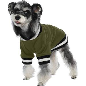 lot 42465 image: FUAMEY Dog Pullover Sweatshirt Dog Winter Sweaters Warm Dog Clothes Dog Vest Thick Puppy Pullover Soft Pet Fleece Sweater Cute Doggie Boy Girl Outfit for Small Medium Dogs Green S - Retail $27