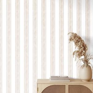 lot 42467 image: Affrolling Striped Peel and Stick Wallpaper Watercolor Stripe Self Adhesive Wallpaper Decal for Bedroom Cabinet Drawer Furniture Wall Decor, 15.75 x 118.11(Beige) - Retail $19