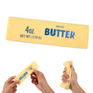 lot 42473 image: Lyreh 1pcs Squeeze Butter Squishy Toy, PU Material Butter Stick Slow Rising Squeeze Food Fidget Toy for Office School (Light Yellow) - Retail $9