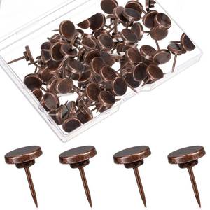 lot 42500 image: Shimeyao 30 Pcs Vintage Push Pins, Large Metal Thumb Tacks for Picture Photo Hanging, Wall Pins for Board Posters Bulletin Maps, Wall Tack for Office Home Decorative(Red Bronze) - Retail $10