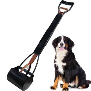 lot 42503 image: ienjoyed Pooper Scooper, Large Pooper Scooper for Dogs Heavy Duty, Dog Pooper Scooper with Long Handle & High Strength Durable Spring, Foldable Dog Poop Pick Up (32-inch) (Brown(Bottom Seamless)) - Retail $23