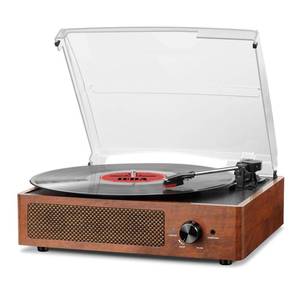 lot 61840 image: Vinyl Record Player Turntable with Built-in Bluetooth Receiver & 2 Stereo Speakers, 3 Speed 3 Size Portable Retro Record Player for Entertainment and Home Decoration - Retail $48