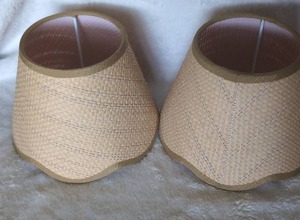 lot 2911 image: Natural Woven Basket Lamp Shades - 2 ct&nbsp new