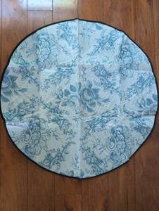 Round Area Rug Blue Floral Pattern -3 ft - new