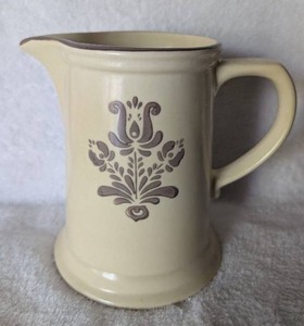 lot 2928 image: Stoneware Pitcher with Floral Design