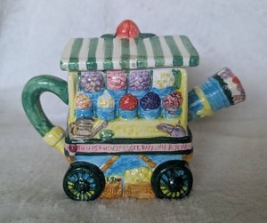 lot 2929 image: Candy Shop Teapot on Wheels