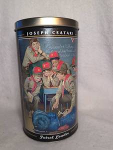 lot 2946 image: Joseph Csatari Boy Scout Patrol Leader Commemorative Tin