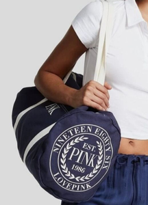 lot 2952 image: PINK Victorias Secret Navy Blue Canvas Duffle Bag