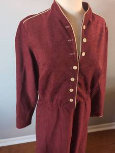 lot 2957 image: Lady Carol of New York Burgundy Vintage Button Front Dress