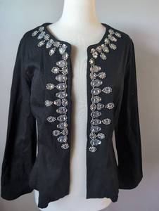 lot 2961 image: American Glamour Embellished Black Cardigan - Size Medium