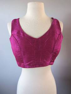 lot 2964 image: Figure Up Pink Silk Crop Top Blouse