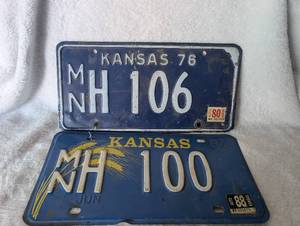 lot 2985 image: Kansas License Plates Collection 1976-1988