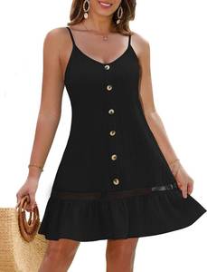 Womens Bathing Suit Cover Up Bikini Swimsuit Coverup Spaghetti Straps Beach Cover Ups Sun Dresses Black Medium