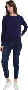 Women's Crew Neck Button Down Long Sleeve Cardigan Sweater XXXL