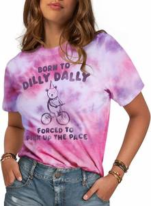 lot 1052 image: Miss Adola Tie Dye Shirt Women - Novelty Tie Dye Cotton T Shirt with Design Short Sleeve Round Neck Cycling Bear Casual Trendy Graphic Tee Fashion Loose Hippie Tee Tops , Large