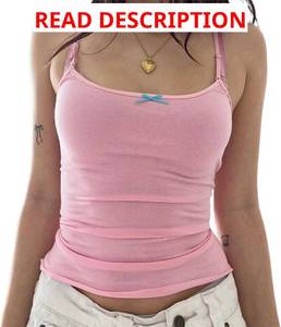 lot 1061 image: Women Contrast Lace Trim Crop Cami Tank Top Sexy Vintage Spaghetti Strap Camisole Summer Streetwear Green Small