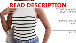 lot 1064 image: MEROKEETY Womens Ribbed Knit Tank Top Summer Casual High Neck Striped Sleeveless Shirts light Pink Medium