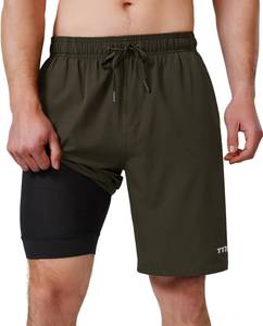 lot 1084 image: TTZ Mens 9 Swim Trunks UPF 50 with Compression Liner Medium