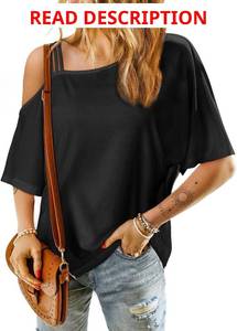 lot 1086 image: Dokotoo Womens Sexy Off Shoulder Tops Fashion T Shirts Blouses Summer Short Sleeve Casual Vacation Tees Medium Pink