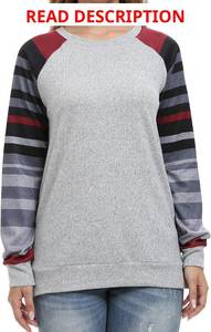 lot 1098 image: levaca Womens Long Sleeve Tops Casual Dressy Pullover Tunic Shirts XL Color on sleeve is Gray