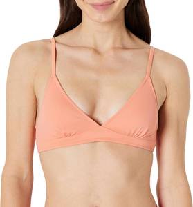 lot 1130 image: Womens Light-Support Triangle Bikini Swimsuit Top with Adjustable Straps Coral Pink Small