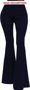 lot 1131 image: Cnlinkco Wide Leg Yoga Pants for Women Boho Stretch Flare Leggings High Waisted Pants for Women Navy Small